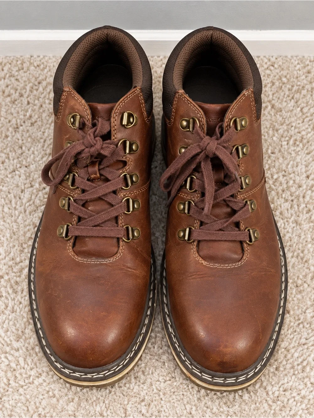 Sonoma Brown Leather Lace-Up Men's Boots